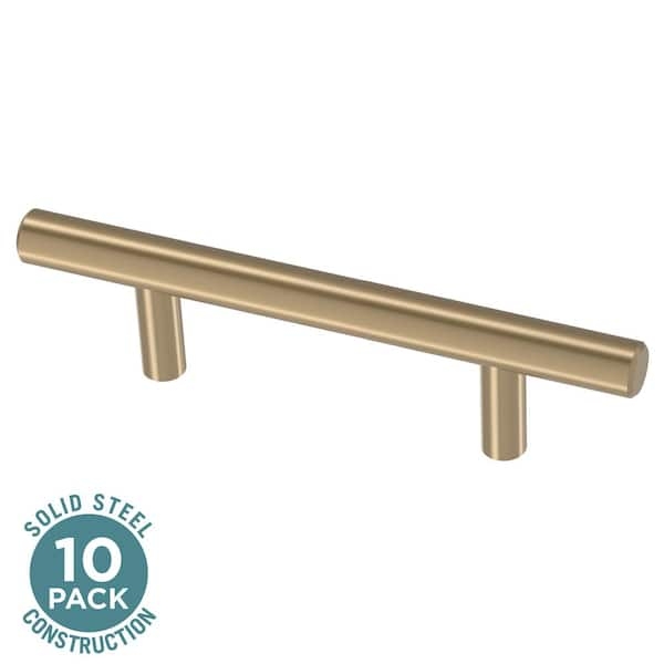 Minimalist Champagne Bronze Bar Pulls with Square Mounting Posts