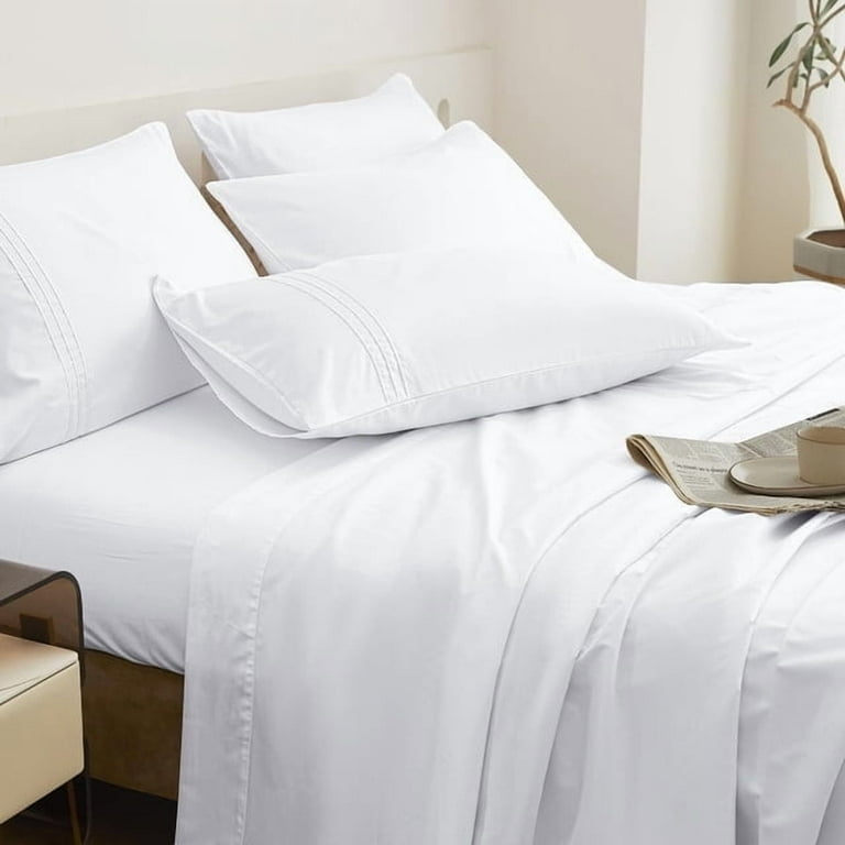 Minimalist Crisp White Bedding Set for Modern Bedroom