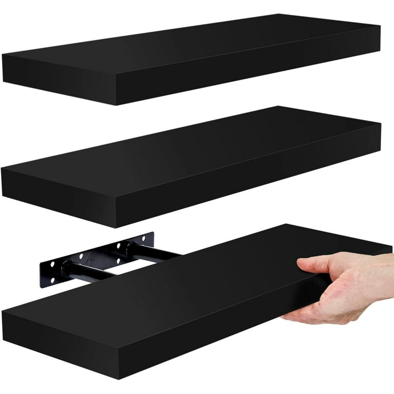 Minimalist Floating Shelves Set with Hidden Brackets