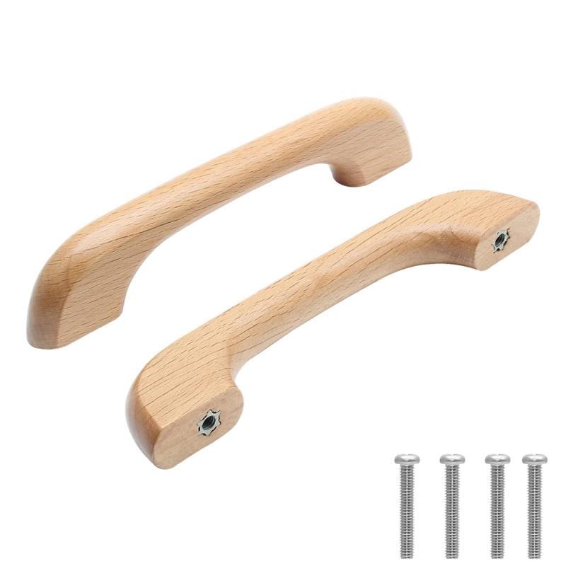 Minimalist Wooden Cabinet Pull Natural Grain Rounded Edge