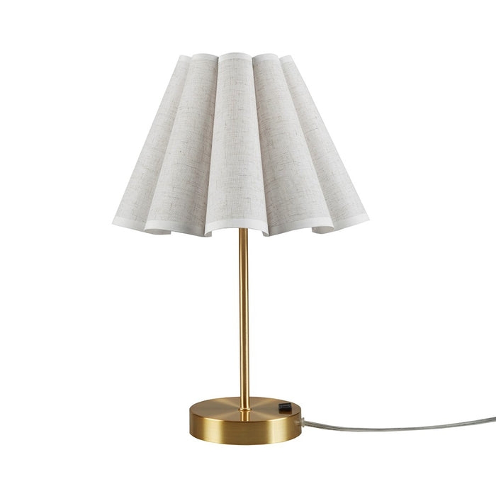 Modern Accent Lamp Gold Cylindrical Base Pleated Shade Outlet
