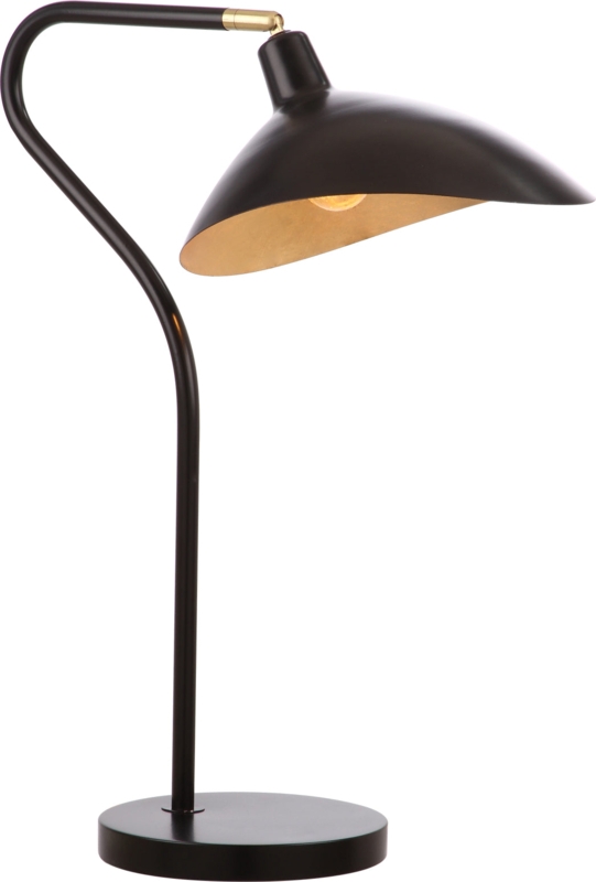 Modern Articulated Table Lamp in Matte Black with Drum Shade