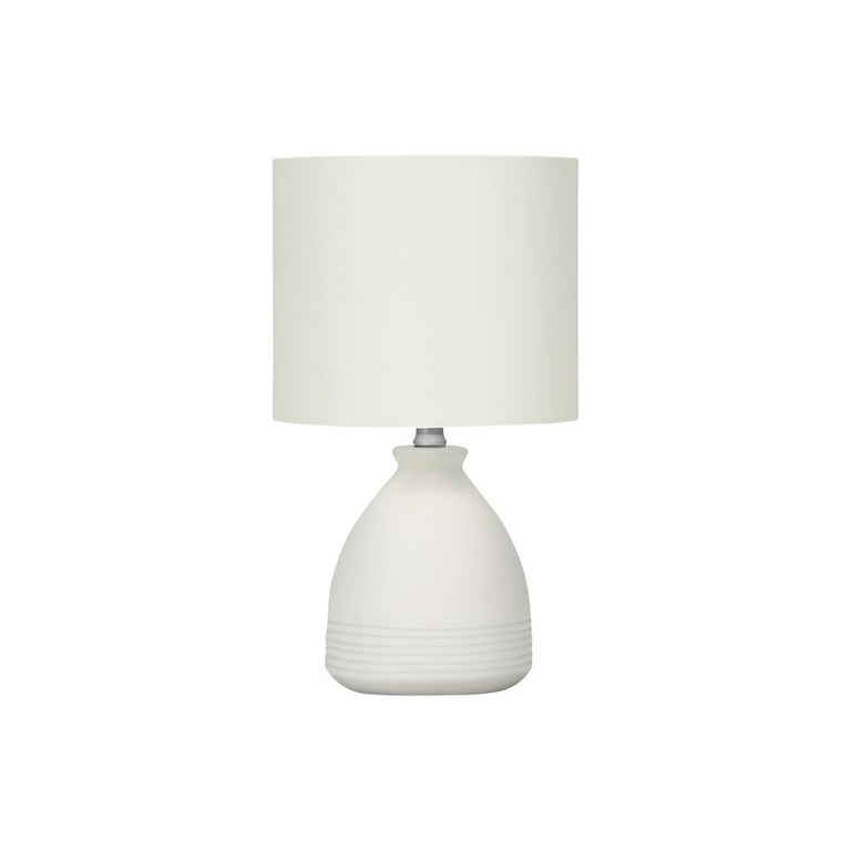 Modern Ceramic Table Lamp, Glossy Curved Base with Tiered Silhouette.