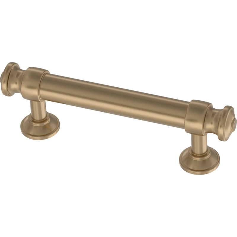 Modern Champagne Bronze Cylindrical Pulls with Circular Bases