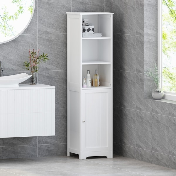 Modern Charcoal Gray Bathroom Cabinet with Frosted Glass Doors