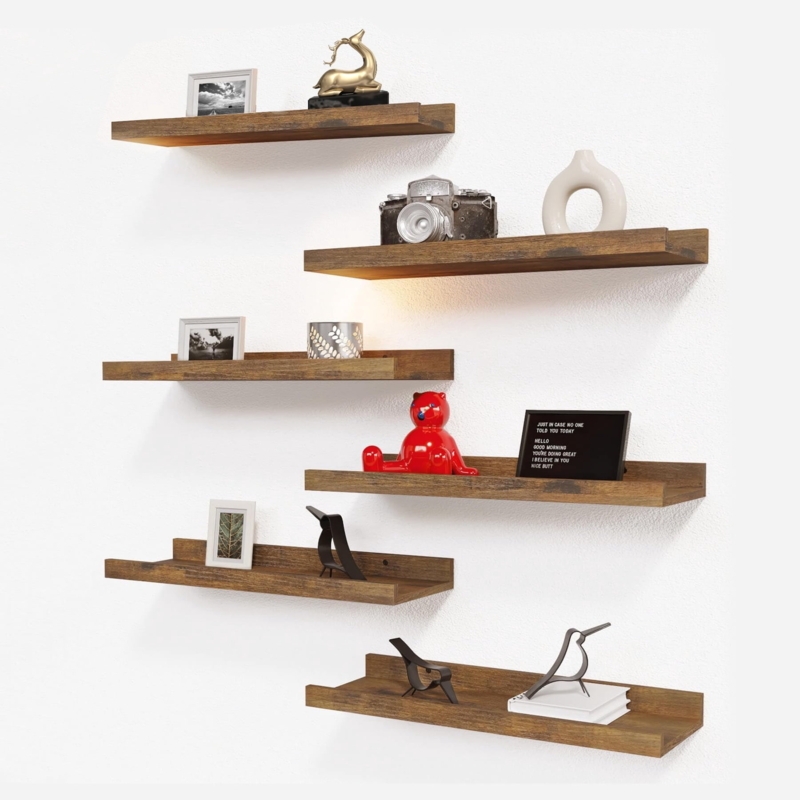 Modern Minimalist Floating Shelves Set of 5, Variable Sizes