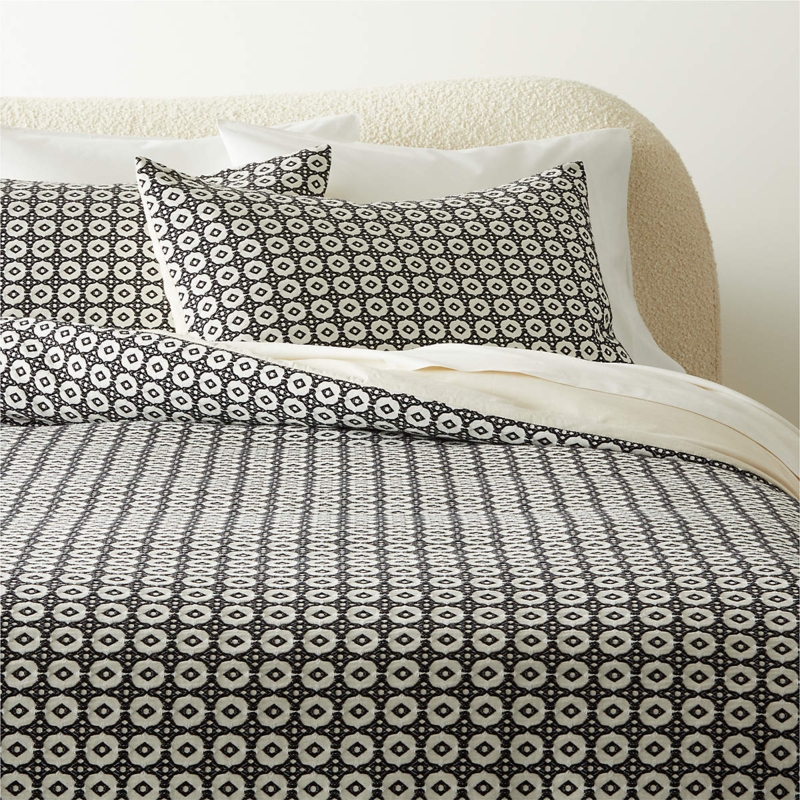 Modern Organic Duvet Cover with Painterly Abstract Lines, Bedroom Decor