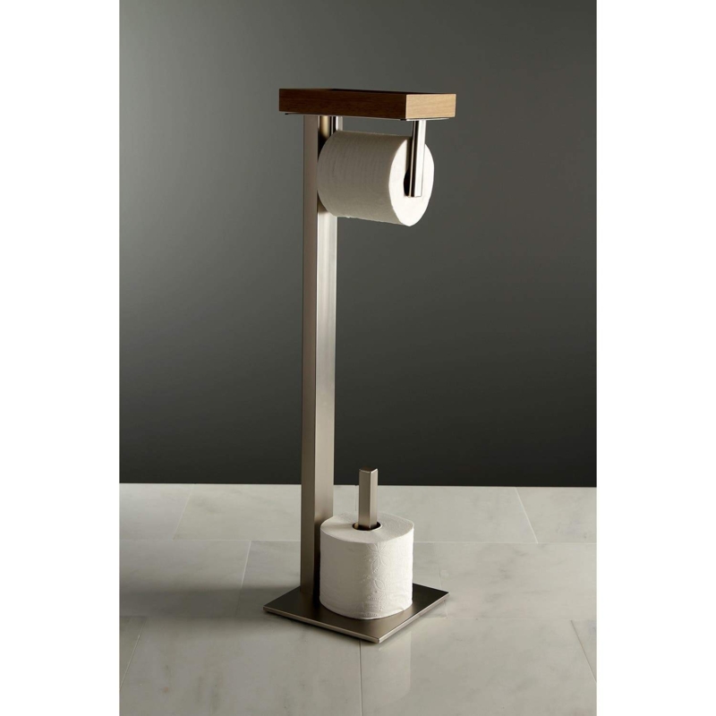 Modern Polished Chrome Stand with Wire Grid Storage Shelf