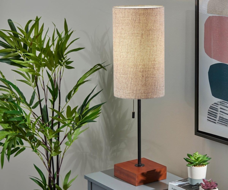 Modern Spherical Base Table Lamp with Textured Black Finish