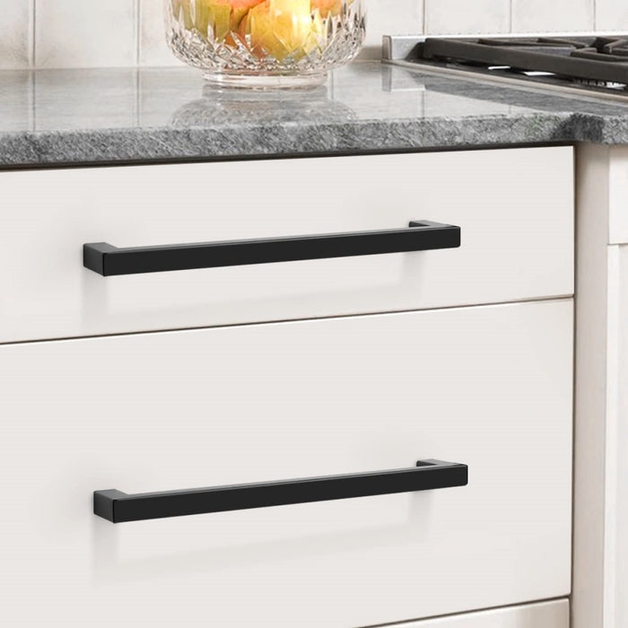 Modern T-Bar Cabinet Pulls Square Cross Section Matte Finish