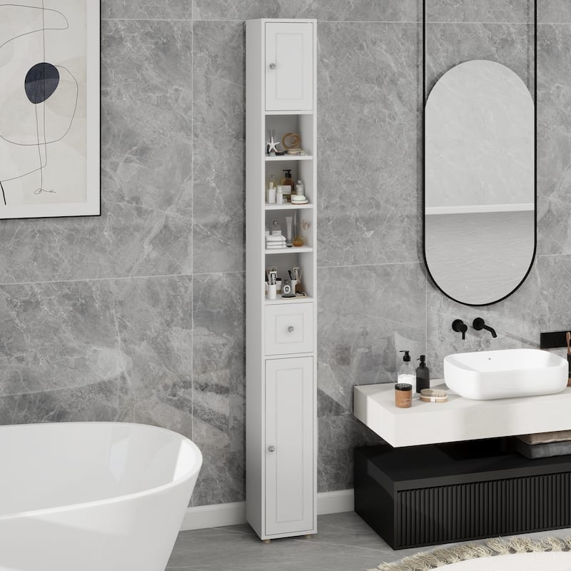 Modern Tall Bathroom Cabinet, Freestanding Bathroom Cabinet with 1 Drawer,  2 Doors and 4 Adjustable Shelves, for Bathroom - On Sale - Overstock -  43417133