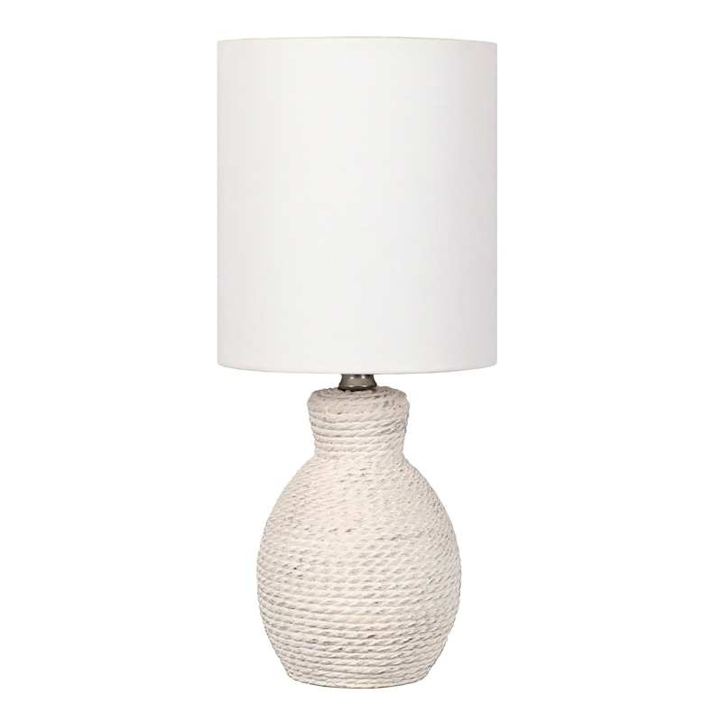 Monochromatic Mini Table Lamp with Ribbed Ceramic Base