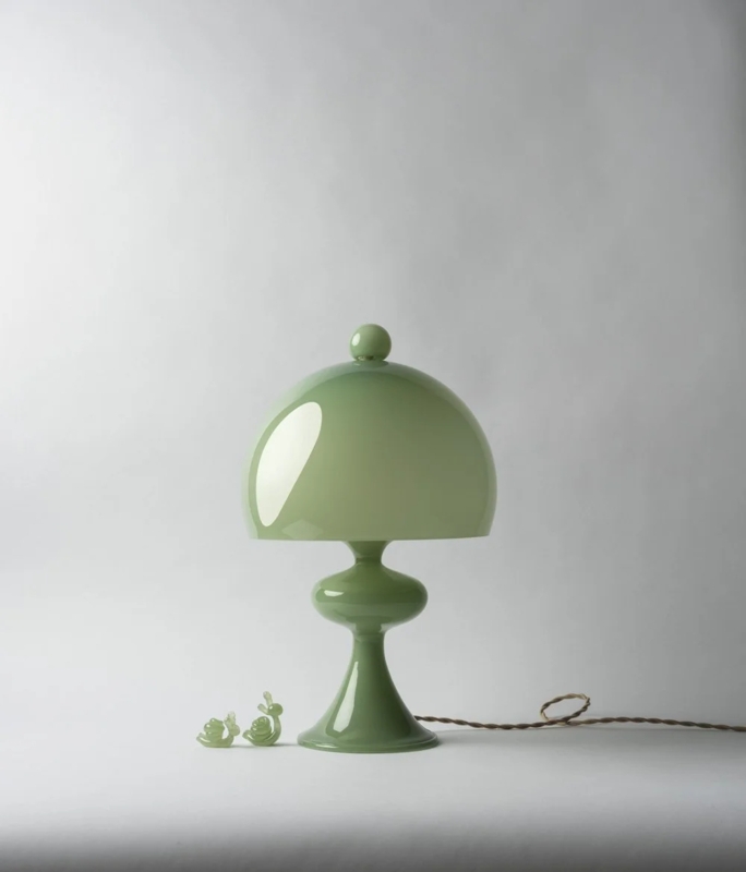 Monochromatic Sage Green Table Lamp Stacked Glass Spheres