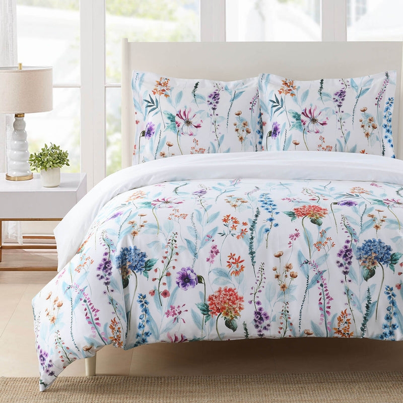 Monochrome Botanical Duvet Cover Set Large Scale Leaf Modern Bedding