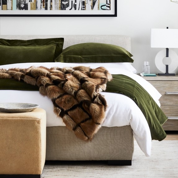 Moss Green Velvet Duvet Cover Diamond Quilt Traditional Accents