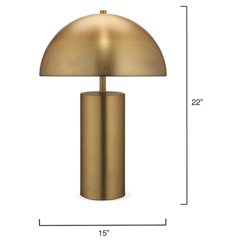 Mushroom Table Lamp Mid Century Antique Gold Metal Dome Shade