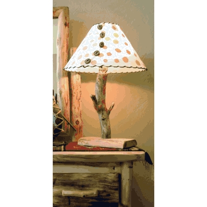 Natural Aspen Wood Log Table Lamp for Lodge Decor