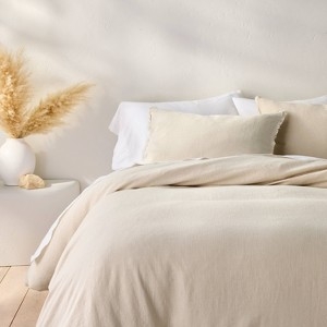 Natural Heavyweight Linen Blend Duvet Set with Zipper Closure