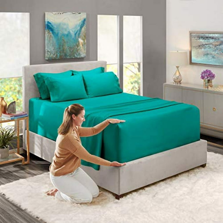 Navy Blue Sheet Set Brushed Microfiber Extra Deep Pockets