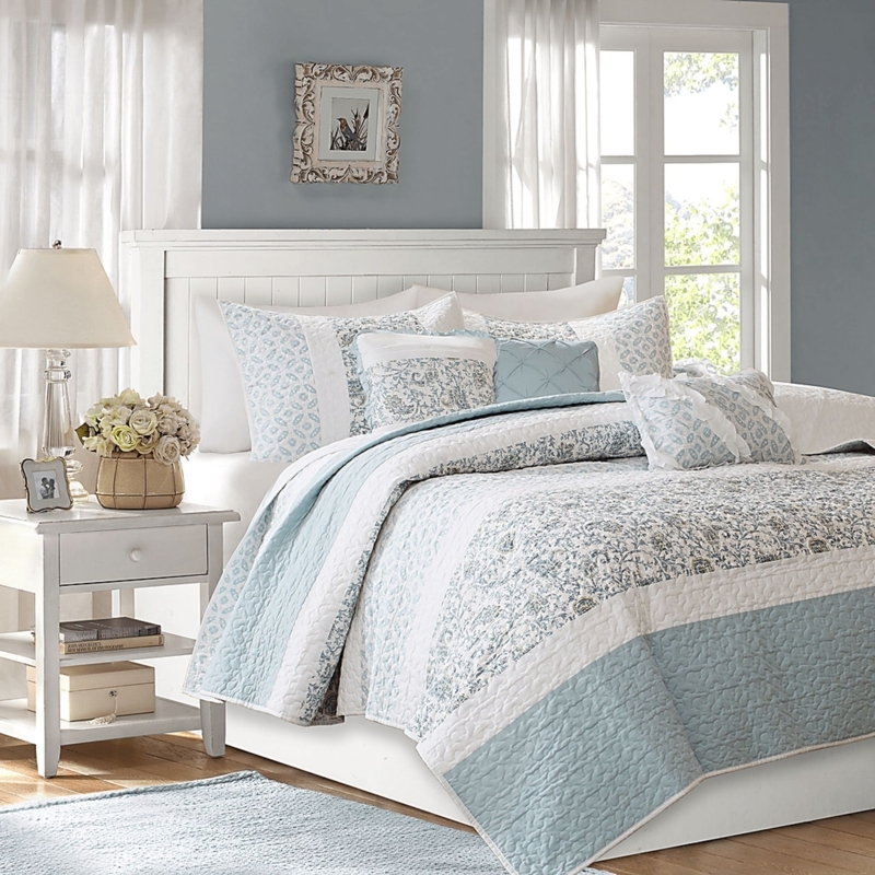 Navy Ornate Medallion Bedding Set Traditional Multi Piece Ensemble