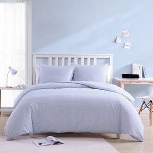 Navy Oxford Stripe Duvet Cover Set Percale Cotton Nautical Bedding