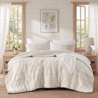 Nine Piece Bedding Set Matching Drapes Navy Medallion Cottage Style