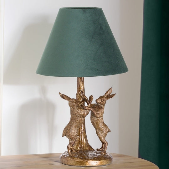 Novelty Table Lamp: Whimsical Monkey Shape, Exposed Socket, Gold Toned.