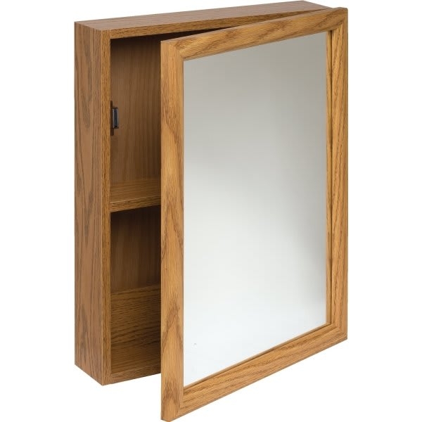 Oak Wood Medicine Cabinet with Surface Mount Design