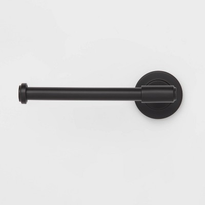 Open Arm Toilet Paper Holder Square Base Matte Black Fixture