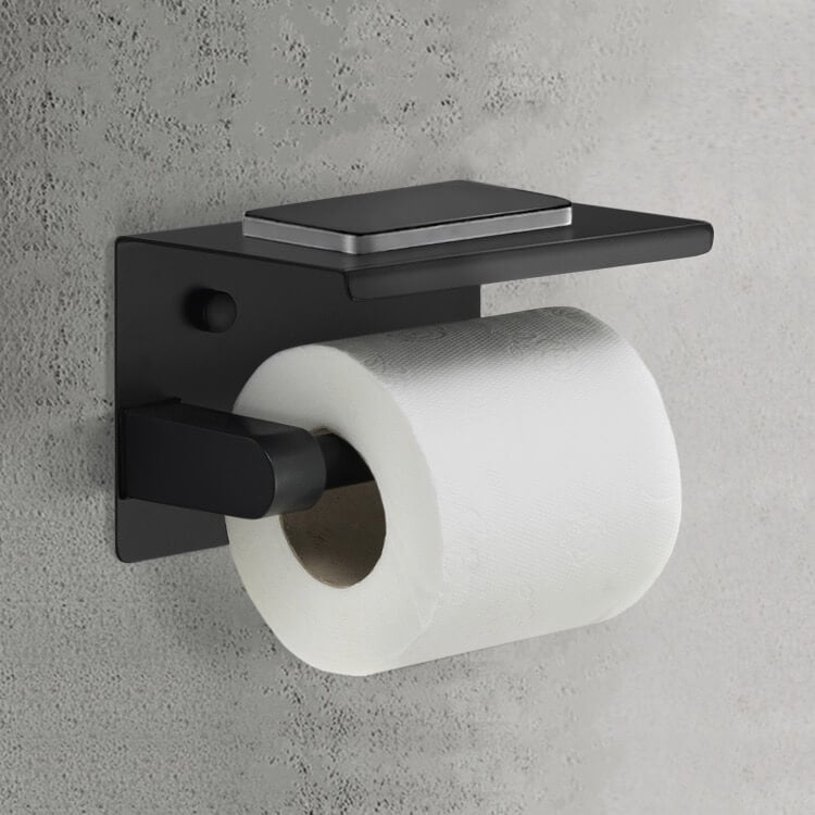 Open-Ended Toilet Paper Holder Geometric Square Base Sleek Design