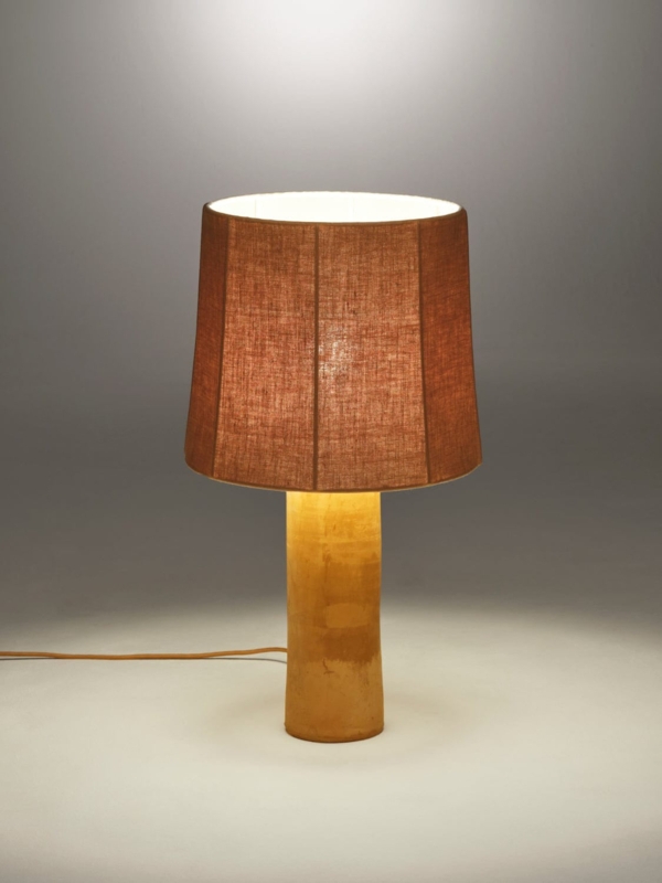 Organic Sculptural Table Lamp in Chocolate Brown, Modern Organic Decor.