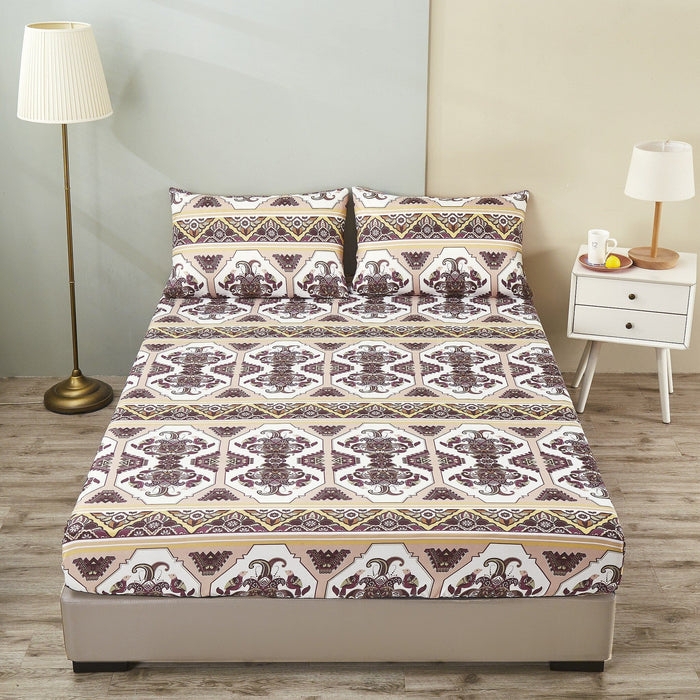 Oriental Kilim Print Sheet Set Vibrant Geometric Motifs
