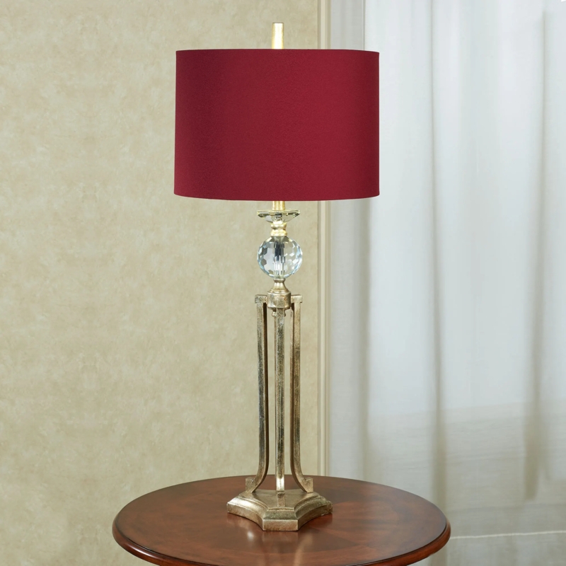 Ornate Gold Table Lamp featuring Scalloped Bell Shade and Beaded Fringe