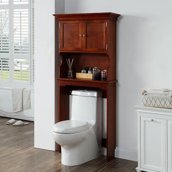 Over The Toilet Storage: Charcoal Gray X-Frame Door Cabinet