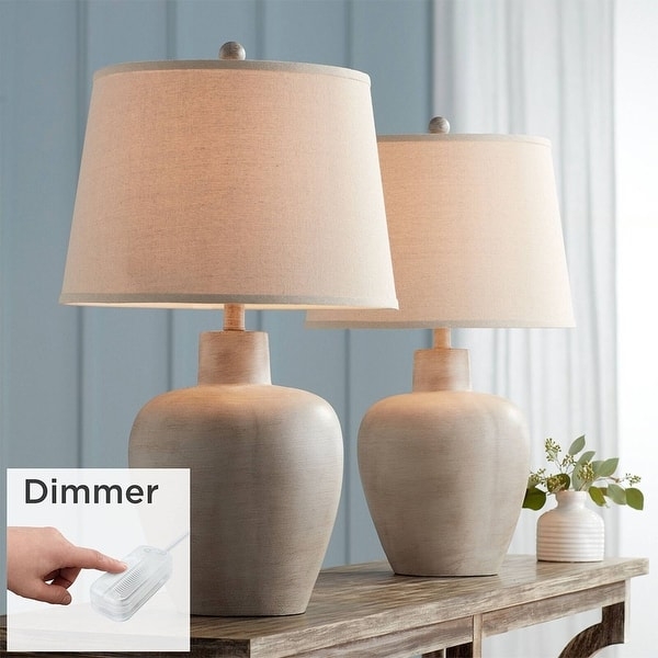 Pair of Table Lamps Urn Silhouette Metallic Gold Dimmable