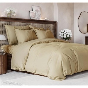 Pale Blue Duvet Cover Set Microfiber with Piped Edges Minimalist