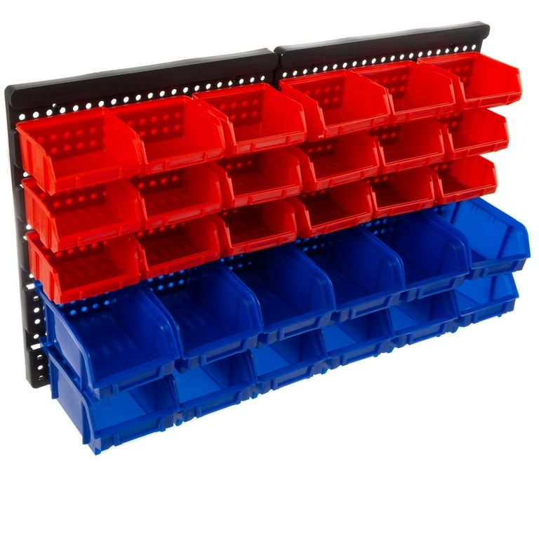 Parts Rack Thirty Compartments Wall Mounted Garage Bin Storage