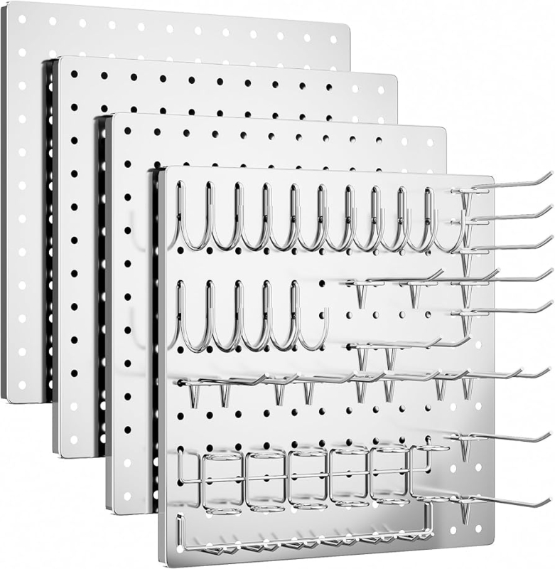 Pegboard Kit Modular Metal Panels with Hook Assortment Industrial