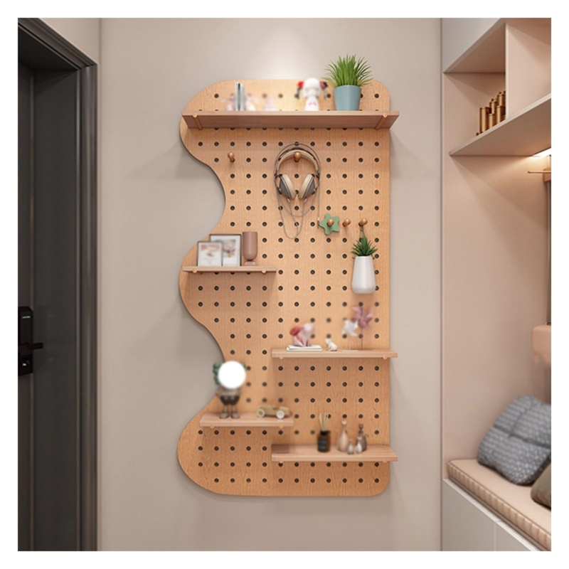 Pegboard Organizer Scandinavian Style Modular Wood Wall Display Kit
