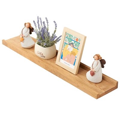 Picture Ledge, Minimalist Light Wood with Front Security Lip.