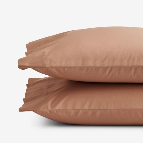 Pillowcase Clay Tone Percale Weave Matte Earthy Terracotta Bedding Set
