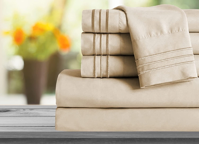 Pillowcase Cream Smooth Fabric Stitched Border King Size Classic