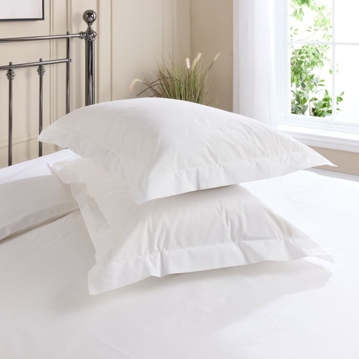 Pillowcase Crisp White Percale Pillowcase Detail with 200 Thread Count