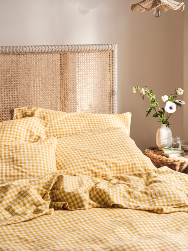 Pillowcase: Gingham Pattern & Honey Yellow - Honey Gingham Bedding Set