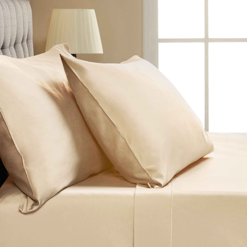 Pillowcase Ivory Sateen Lustrous Finish Hotel Style Luxury