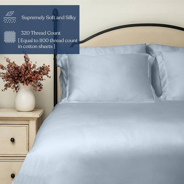 Pillowcase Sage Green Eucalyptus Fabric Lustrous Sheen Cooling