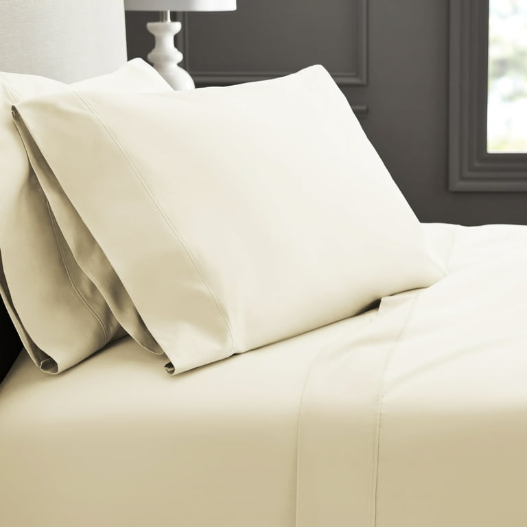 Pillowcase Sateen Weave Cream Subtle Sheen Folded Luxury Set