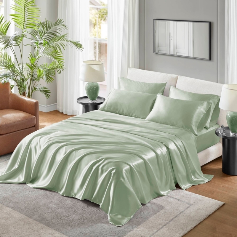 Pillowcase Satin Finish Lustrous Glam Style Satin Bedding