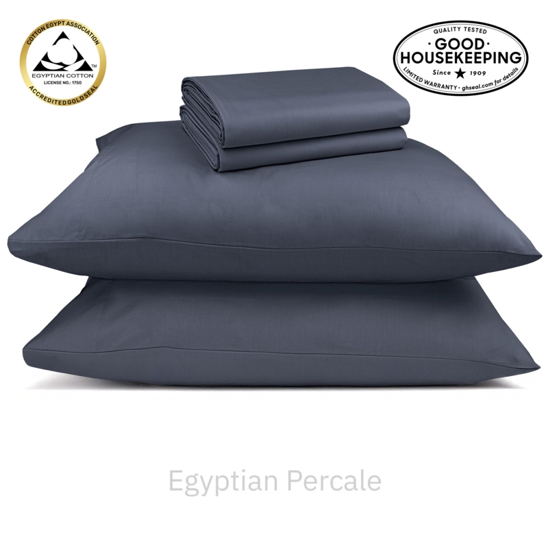 Pillowcase Set Pastel Blue Hue Sateen Sheen Cotton