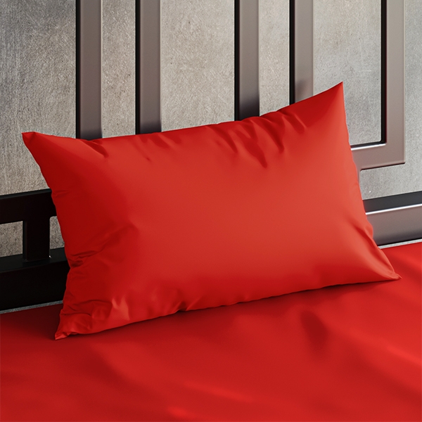 Pillowcase: Vibrant Red, Fluidproof Fabric, Bold Red Bedding Accents